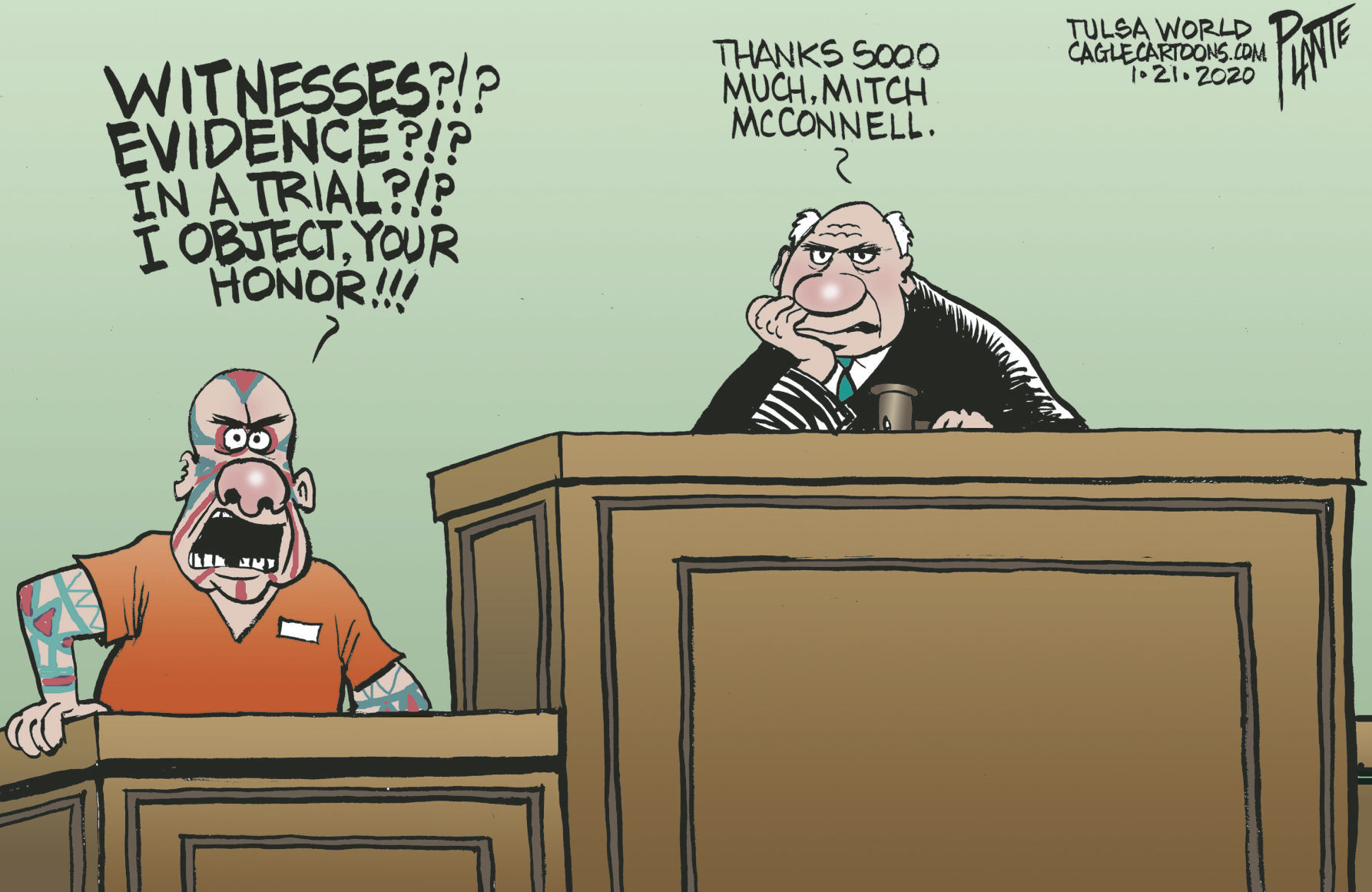 Bruce Plante Cartoon: Trump Impeachment Trial